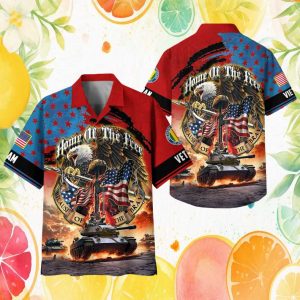 Vietnam Veteran Home Of The Free Tank Battle Custom Hawaiian Shirt
