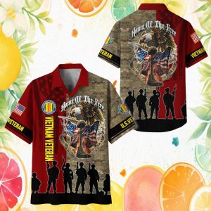 Vietnam Veteran Honor & Respect Eagle Military Camo Hawaiian Shirt