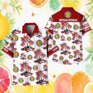 Vietnam Veteran of America Tropical Palm Tree Beach Hawaiian Shirt