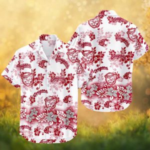 Washington State Cougars NCAA WSU Tropical White Hawaiian Shirt
