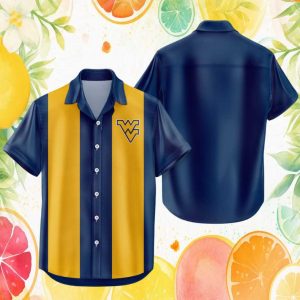 West Virginia Mountaineers NCAA Retro Two Tone Summer Hawaiian Shirt