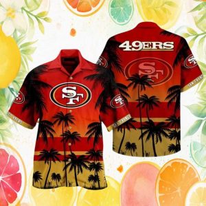 San Francisco 49ers Sunset Beach Silhouette Hawaiian Shirt San Francisco 49ers Sunset Beach Silhouette Hawaiian Shirt