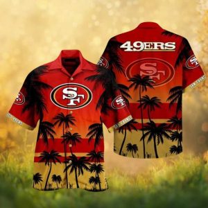 San Francisco 49ers Sunset Beach Silhouette Hawaiian Shirt