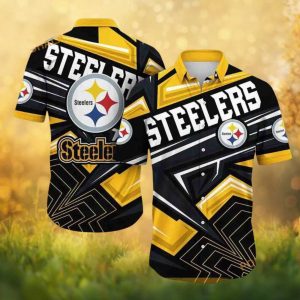 Pittsburgh S Hawaiian Shirtlers NFL Abstract Geometric Modern Tech Hawaiian Shirt