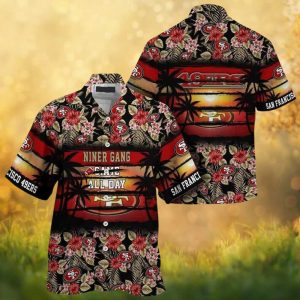 San Francisco 49ers Niner Gang Sunset Beach Tropical Hawaiian Shirt