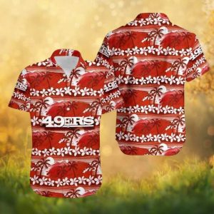 San Francisco 49ers Tropical Palm Tree Red Hawaiian Shirt