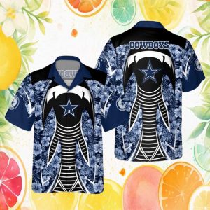 Dallas Cowboys NFL Elephant Pattern Tropical Hibiscus Navy Hawaiian Shirt Dallas Cowboys NFL Elephant Pattern Tropical Hibiscus Navy Hawaiian Shirt
