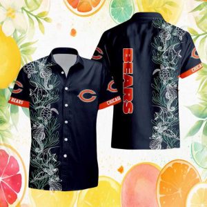 Chicago Bears Under the Sea Marine Life Navy Hawaiian Shirt Chicago Bears Under the Sea Marine Life Navy Hawaiian Shirt