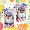 New England Patriots Personalized Name Floral White Hawaiian Shirt New England Patriots Personalized Name Floral White Hawaiian Shirt