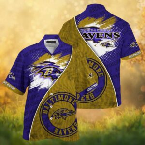 Baltimore Ravens NFL Split Graphic Tropical Hawaiian Shirt