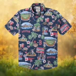 Boston Red Sox Reyn Spooner Fenway Park Scenic Navy Hawaiian Shirt