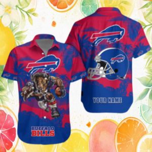 Buffalo Bills Custom Name Beast Mode Graphic Red & Blue Hawaiian Shirt Buffalo Bills Custom Name Beast Mode Graphic Red & Blue Hawaiian Shirt