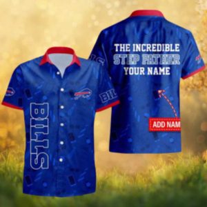 Buffalo Bills Custom Name “The Incredible Step Father” Blue Hawaiian Shirt
