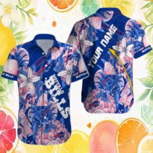 Buffalo Bills Personalized Floral Pineapple Tropical Blue Hawaiian Shirt Buffalo Bills Personalized Floral Pineapple Tropical Blue Hawaiian Shirt