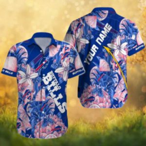 Buffalo Bills Personalized Floral Pineapple Tropical Blue Hawaiian Shirt