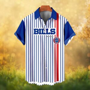 Buffalo Bills Vintage Pinstripe Baseball Style Hawaiian Shirt