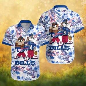 Buffalo Bills x Looney Tunes Bugs Bunny & Taz Floral NFL Hawaiian Shirt