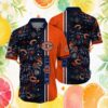 Baltimore Ravens NFL Custom Name Hibiscus Floral Gold Stripe Hawaiian Shirt Baltimore Ravens NFL Custom Name Hibiscus Floral Gold Stripe Hawaiian Shirt