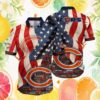 Chicago Bears Navy & Orange Palm Tree Horizon Hawaiian Shirt Chicago Bears Navy & Orange Palm Tree Horizon Hawaiian Shirt