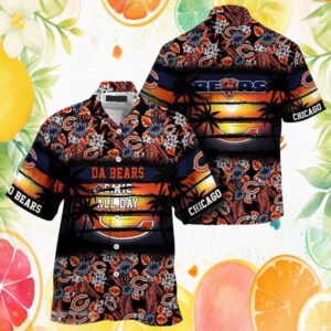 Chicago Bears “Da Bears” Sunset Tropical Beach Hawaiian Shirt