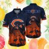 Chicago Bears Aggressive Bear Mascot Orange Tropical Personalized Hawaiian Shirt Chicago Bears Aggressive Bear Mascot Orange Tropical Personalized Hawaiian Shirt