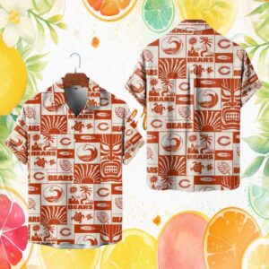 Chicago Bears NFL Tiki Totem Mosaic Hawaiian Hawaiian Shirt