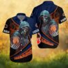 Detroit Lions Hibiscus Floral & Tropical Monstera Leaf Hawaiian Shirt Detroit Lions Hibiscus Floral & Tropical Monstera Leaf Hawaiian Shirt