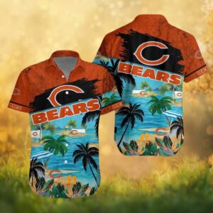 Chicago Bears Tropical Beach Sunset Hawaiian Shirt