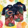 Chicago Bears Mickey Mouse Surfing Navy & Orange NFL Hawaiian Shirt Chicago Bears Mickey Mouse Surfing Navy & Orange NFL Hawaiian Shirt
