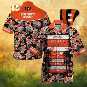 Cincinnati Bengals Floral Tropical Pattern “Family Football Love” Hawaiian Shirt