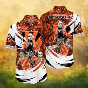Cincinnati Bengals NFL Halloween Horror Villains Mashup Hawaiian Shirt