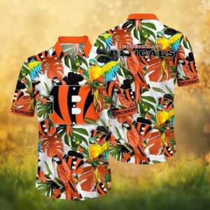 Cincinnati Bengals NFL Parrot Tropical Leaf Summer Hawaiian Shirt