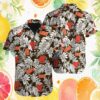 Chicago Bears Navy Tropical Hawaiian Shirt White Hibiscus & Palm Leaf Pattern Chicago Bears Navy Tropical Hawaiian Shirt White Hibiscus & Palm Leaf Pattern