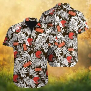 Cleveland Browns NFL Classic Brown Monstera Leaf Hawaiian Shirt