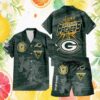 Custom Name Green Bay Packers Hibiscus Floral Hawaiian Shirt Custom Name Green Bay Packers Hibiscus Floral Hawaiian Shirt
