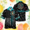 Custom Name Philadelphia Eagles Tropical Hawaiian Shirt Black & Teal Floral Custom Name Philadelphia Eagles Tropical Hawaiian Shirt Black & Teal Floral