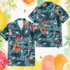 Carolina Panthers NFL Stone Texture & Blue Tropical Hawaiian Shirt Carolina Panthers NFL Stone Texture & Blue Tropical Hawaiian Shirt