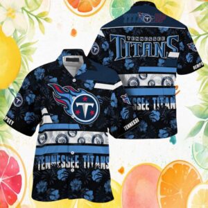 Custom Name Tennessee Titans Hibiscus Tropical Summer Hawaiian Shirt