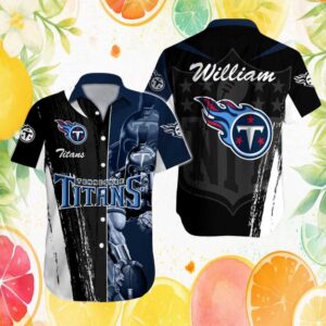 Custom Name Tennessee Titans Spartan Warrior Football Graphic Hawaiian Shirt