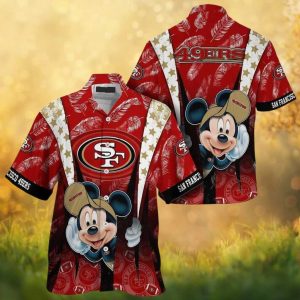 San Francisco 49ers Mickey Mouse Tropical Floral Summer Hawaiian Shirt