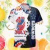 Dallas Cowboys Midnight Parrot & Pink Flamingo Tropical Hawaiian Shirt Dallas Cowboys Midnight Parrot & Pink Flamingo Tropical Hawaiian Shirt