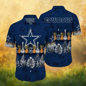 Dallas Cowboys Aloha Guitar and Pineapple Tropical Navy Hawaiian Shirt Dallas Cowboys Aloha Guitar and Pineapple Tropical Navy Hawaiian Shirt
