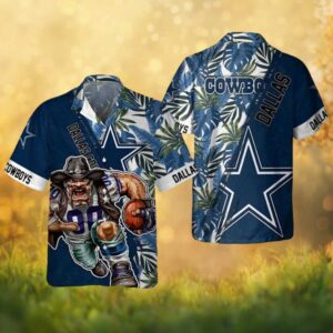 Dallas Cowboys “Angry Cowboy” Football Character Hawaiian Shirt