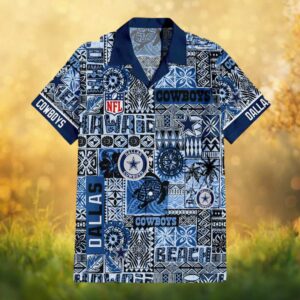 Dallas Cowboys NFL Hawaiian Shirt Navy Blue Tribal Summer Beach Apparel