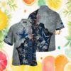 Dallas Cowboys Navy Tropical Palm Tree & Football Print Hawaiian Shirt Dallas Cowboys Navy Tropical Palm Tree & Football Print Hawaiian Shirt