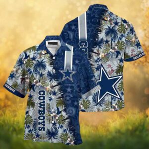 Dallas Cowboys Tropical Palm Leaves & Floral NFL Hawaiian Shirt