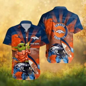 Denver Broncos Mile High Football Custom Name Grogu Baby Yoda Hawaiian Shirt
