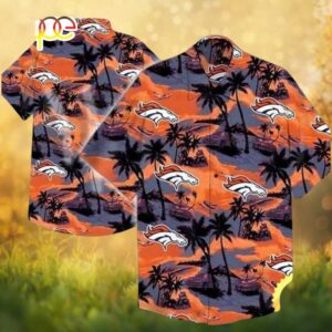 Denver Broncos Sunset Beach Scene Tropical NFL Hawaiian Shirt