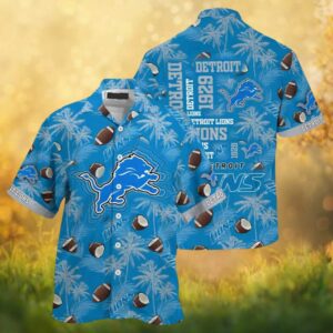 Detroit Lions 1929 Vintage Pattern Coconut & Palm Tree Hawaiian Shirt Detroit Lions 1929 Vintage Pattern Coconut & Palm Tree Hawaiian Shirt