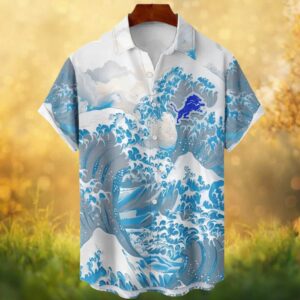 Detroit Lions Great Wave Off Kanagawa Style NFL Hawaiian Shirt